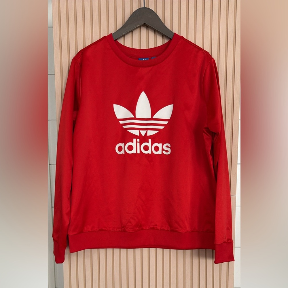 Adidas Women's Red satin crewneck XL